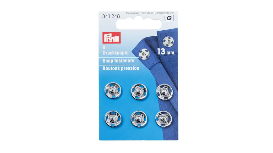 Prym Annähdruckknöpfe 13 mm silberfarbig