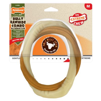 Nylabone Rohhautknochen & Ochsenziemer Kombi
