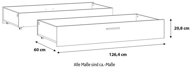 FORTE Bettschubkasten