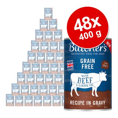 Sparpaket Butcher's Original Getreidefrei für Hunde 48 x 400 g