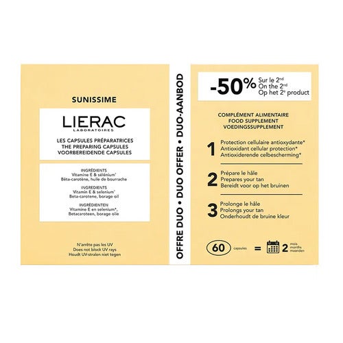 Lierac Sunissime kapsule za pripremu za tamnjenje, pakiranje od 60 kapsula