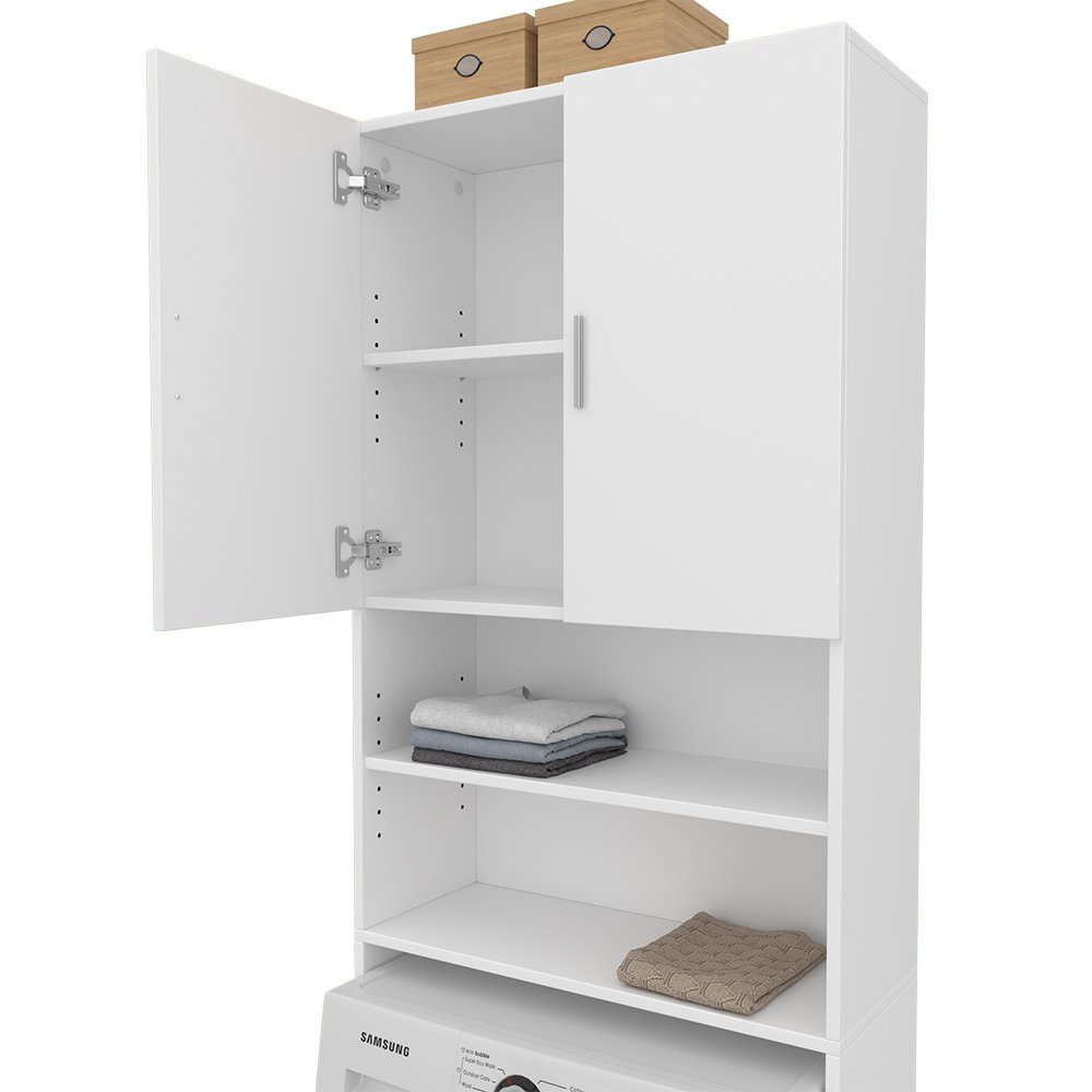 Livinity Hochschrank Waschmaschinenschrank MARTHA Weiß