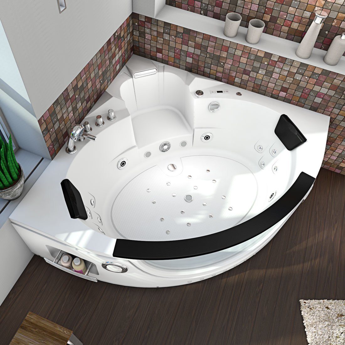 AcquaVapore Whirlpool-Badewanne Whirlpool Pool Badewanne Wanne W06H 152x152cm