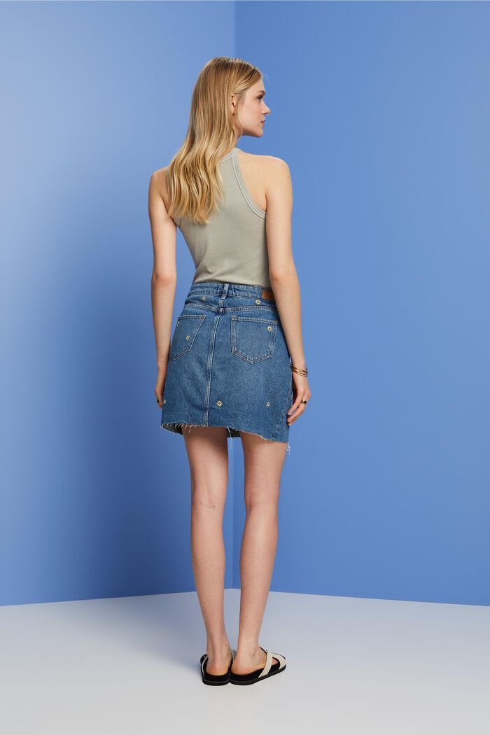 Jeans-Minirock mit Stickerei