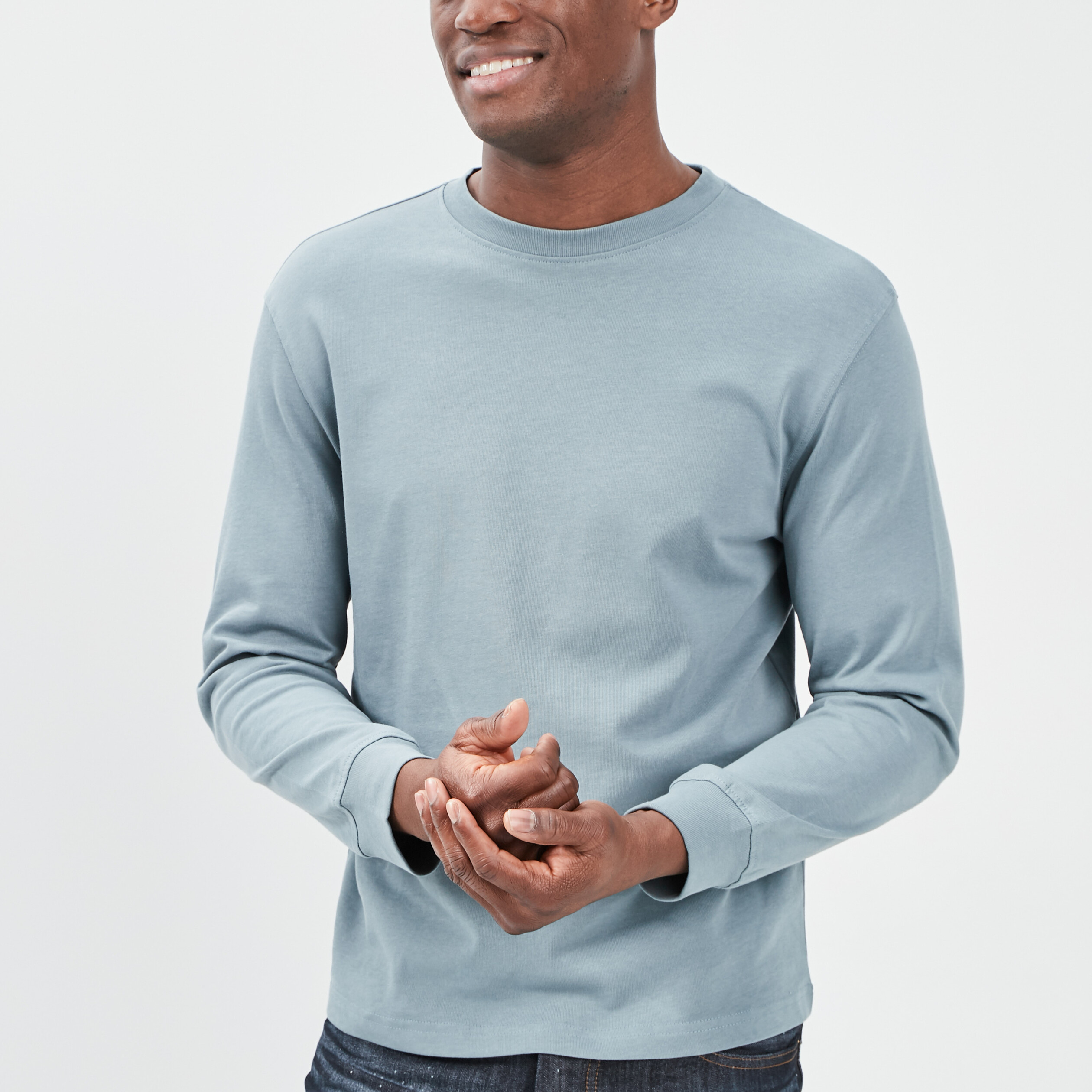 T-shirt manches longues vert clair homme | La Halle