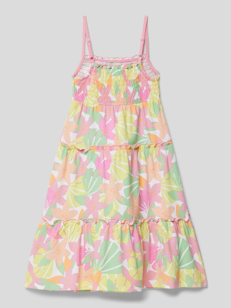 Kleid aus Baumwolle mit Allover-Muster in offwhite