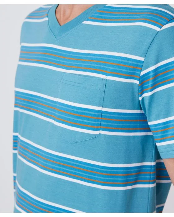 Pyjashort rayé manches courtes