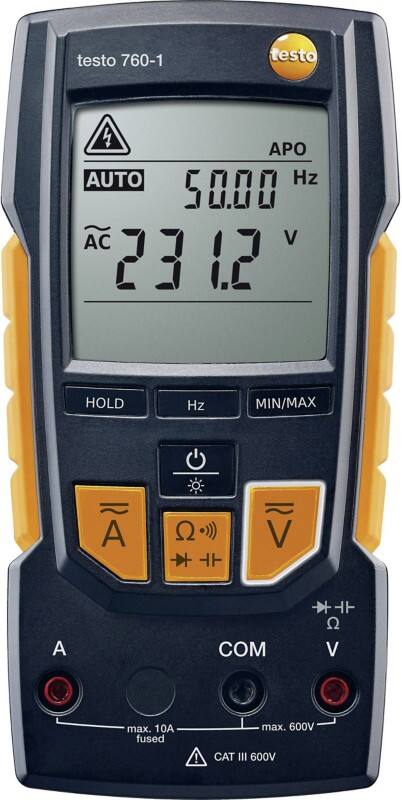 Testo Tragbares Multimeter 760-1 Stromversorgung: Batterie Test Typ: Spannung, Strom, Widerstand, Frequenz, Kapazität, Temperatur, Diode