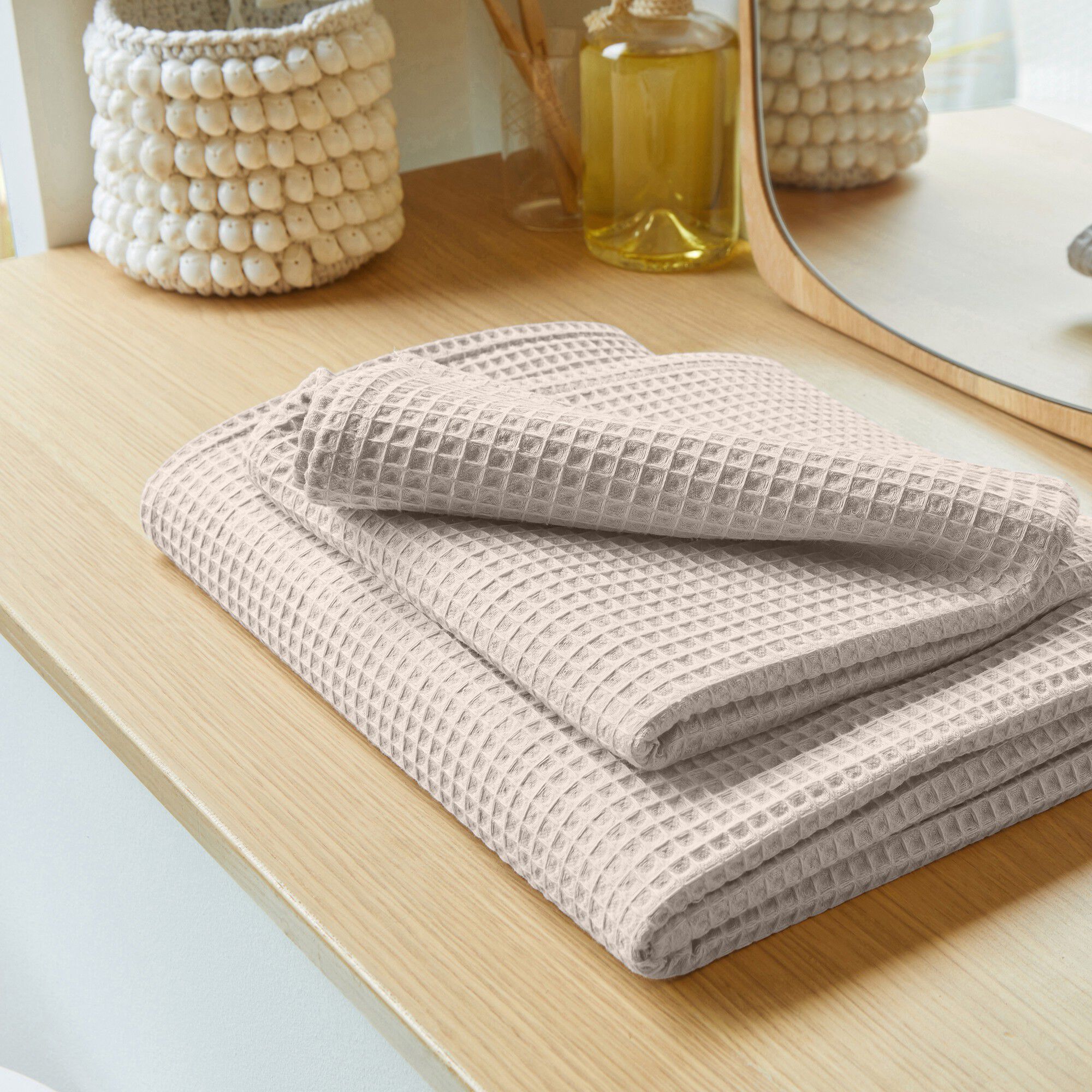 Serviette de bain nid d'abeille 320 g/m2