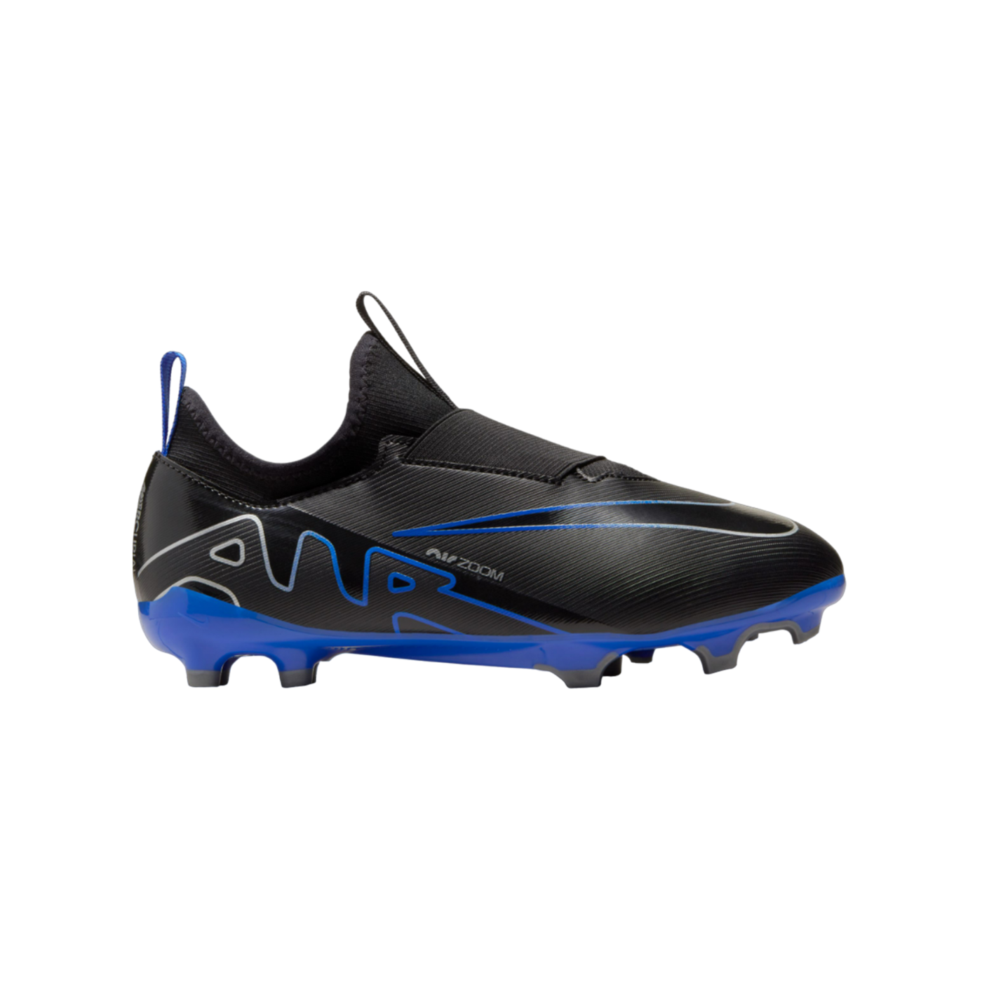 Nike Jr Air Zoom Mercurial Vapor XV Academy FG/MG Kids Schwarz Silber Blau F040