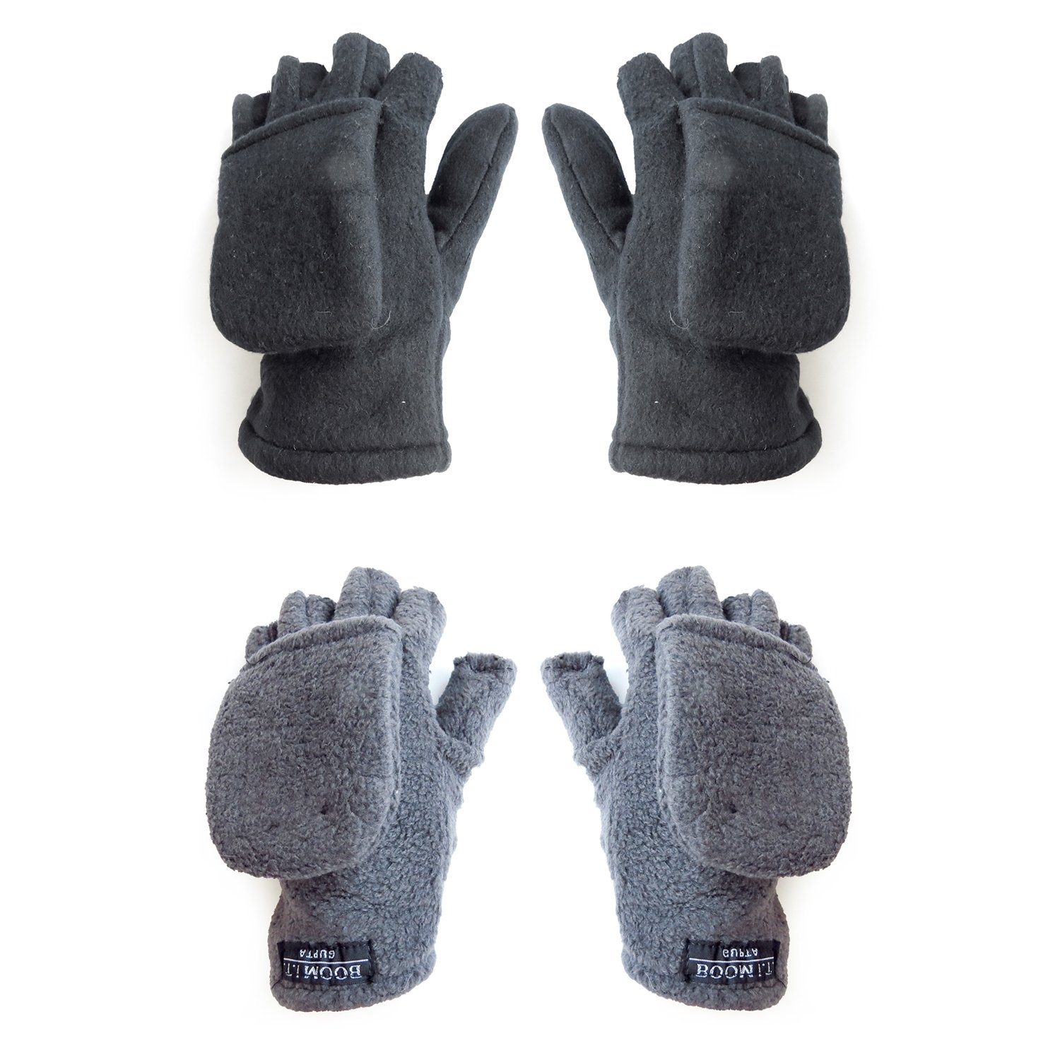 Sonia Originelli Strickhandschuhe Fleecehandschuhe Finger Halbfinger Faustumschlag Winter Fäustelumschlag, Halbfinger