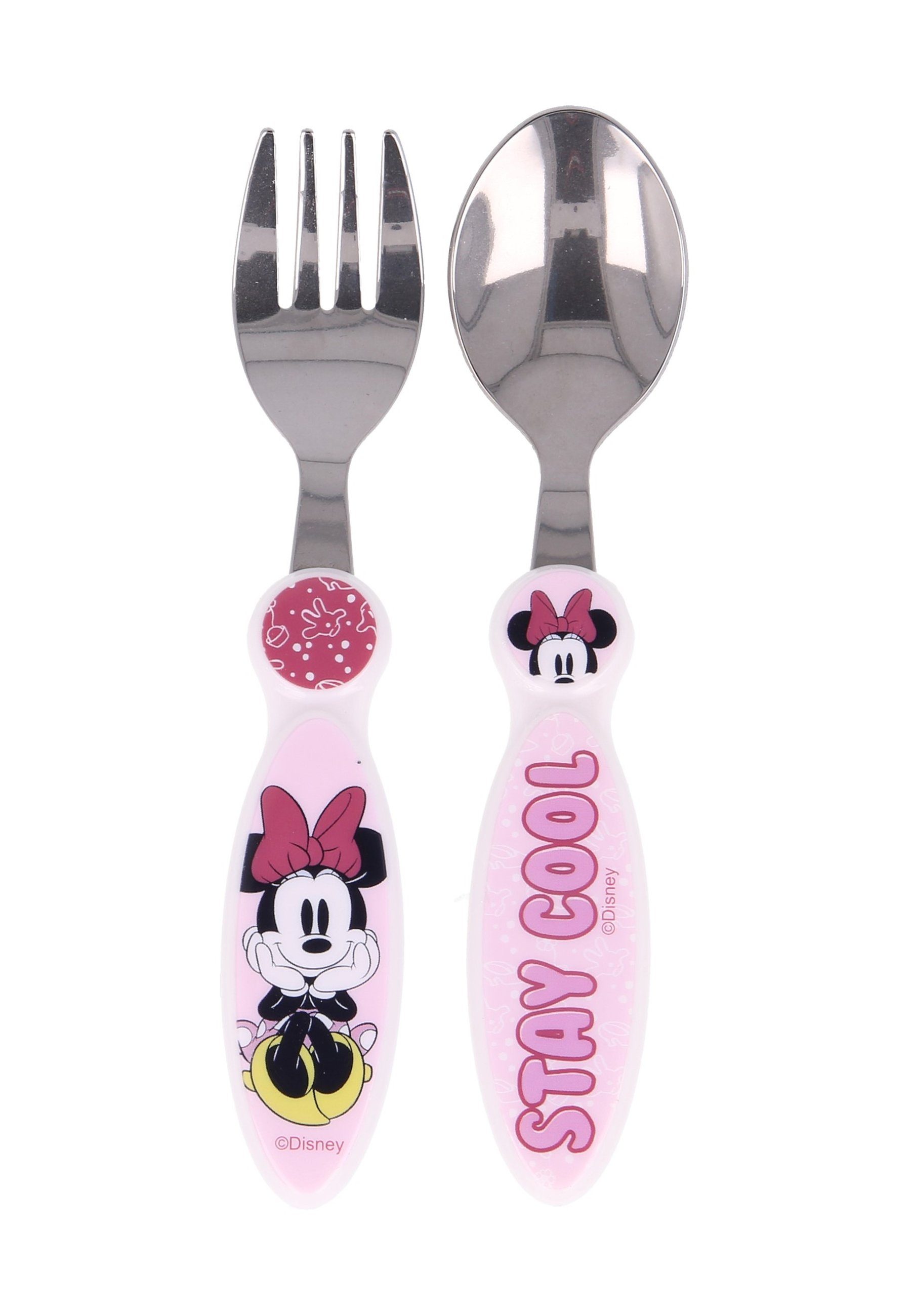 Minnie Mouse Kinderbesteck Minnie Mouse Besteck Set Gabel und Löffel, Mini Maus