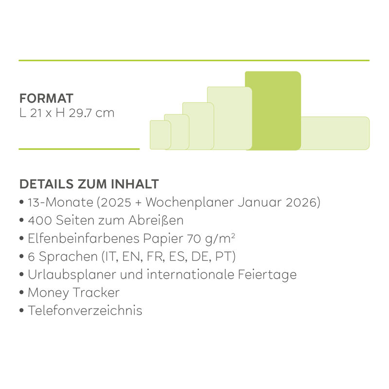 13-mesačný diár - 1 deň na stranu - Maxi - 2025