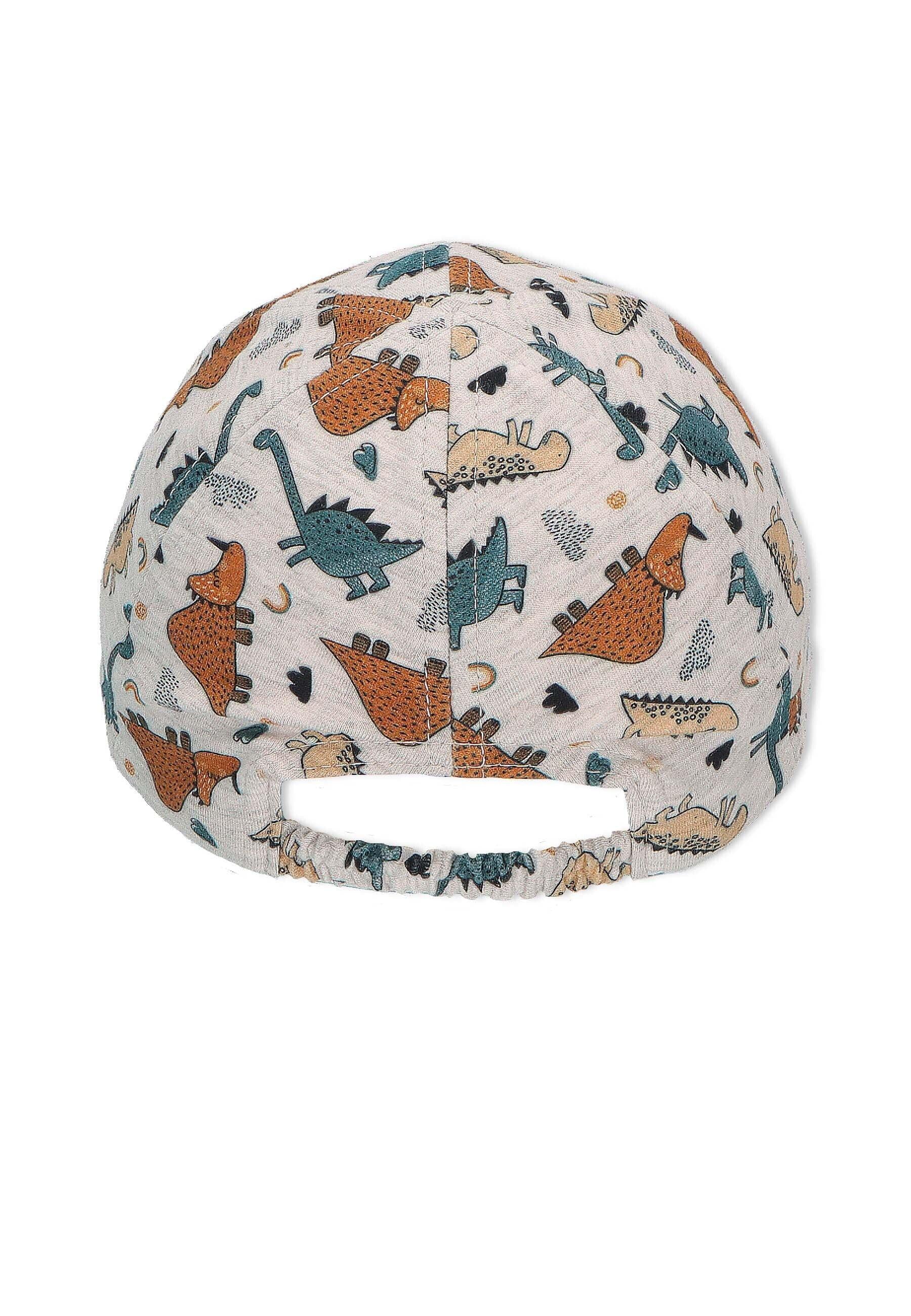 Baseball-Cap in Silber mit Dinos bedruckt, UV 50+