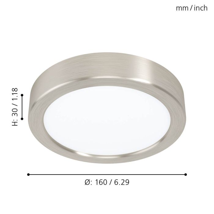 EGLO LED Deckenleuchte Fueva 5 (kaltweiß) Nickel Ø 16 cm