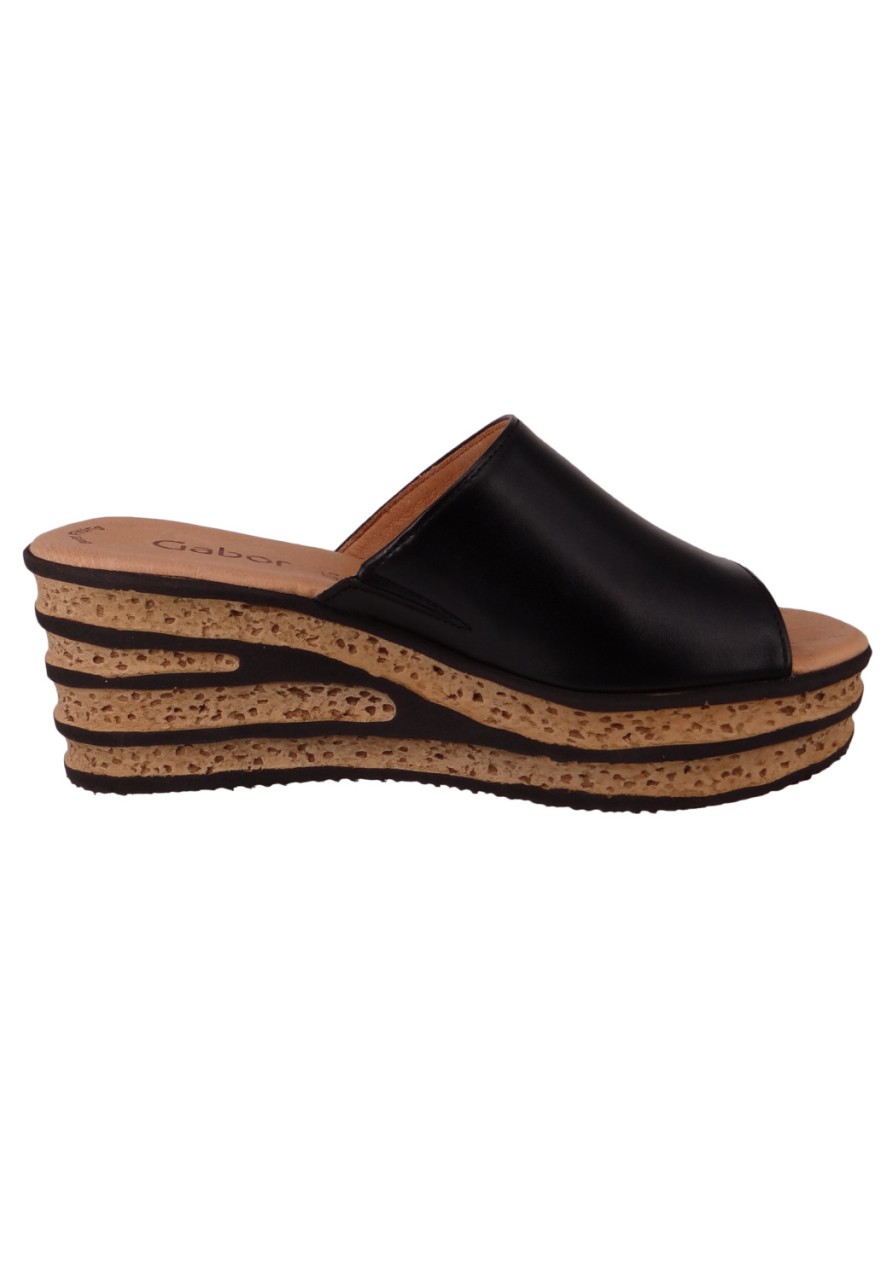 GABOR Pantoletten schwarz Gabor Fashion Pantolette 24.650.27 Schwa