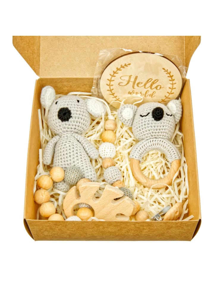 miniHeld Handgestrickter Koala Lako Geschenkbox zur Geburt oder Babyparty 0 Monate günstig kaufen onesize