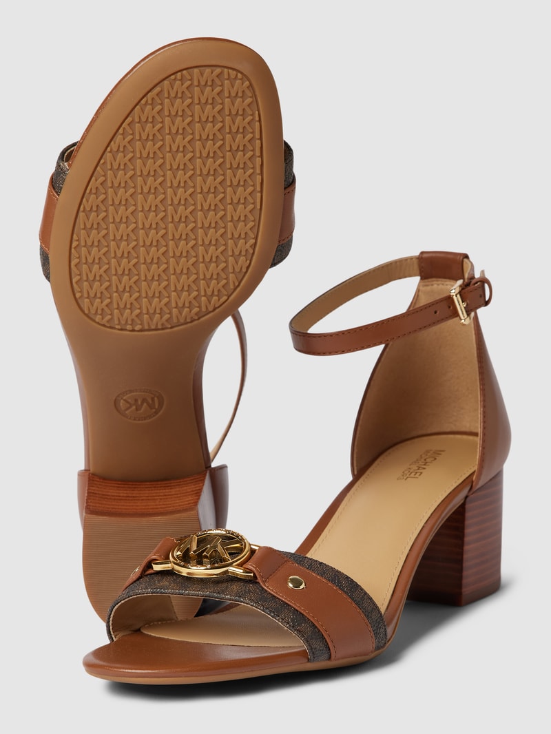 Sandaletten mit Label-Applikation Modell 'RORY FLEX' in camel