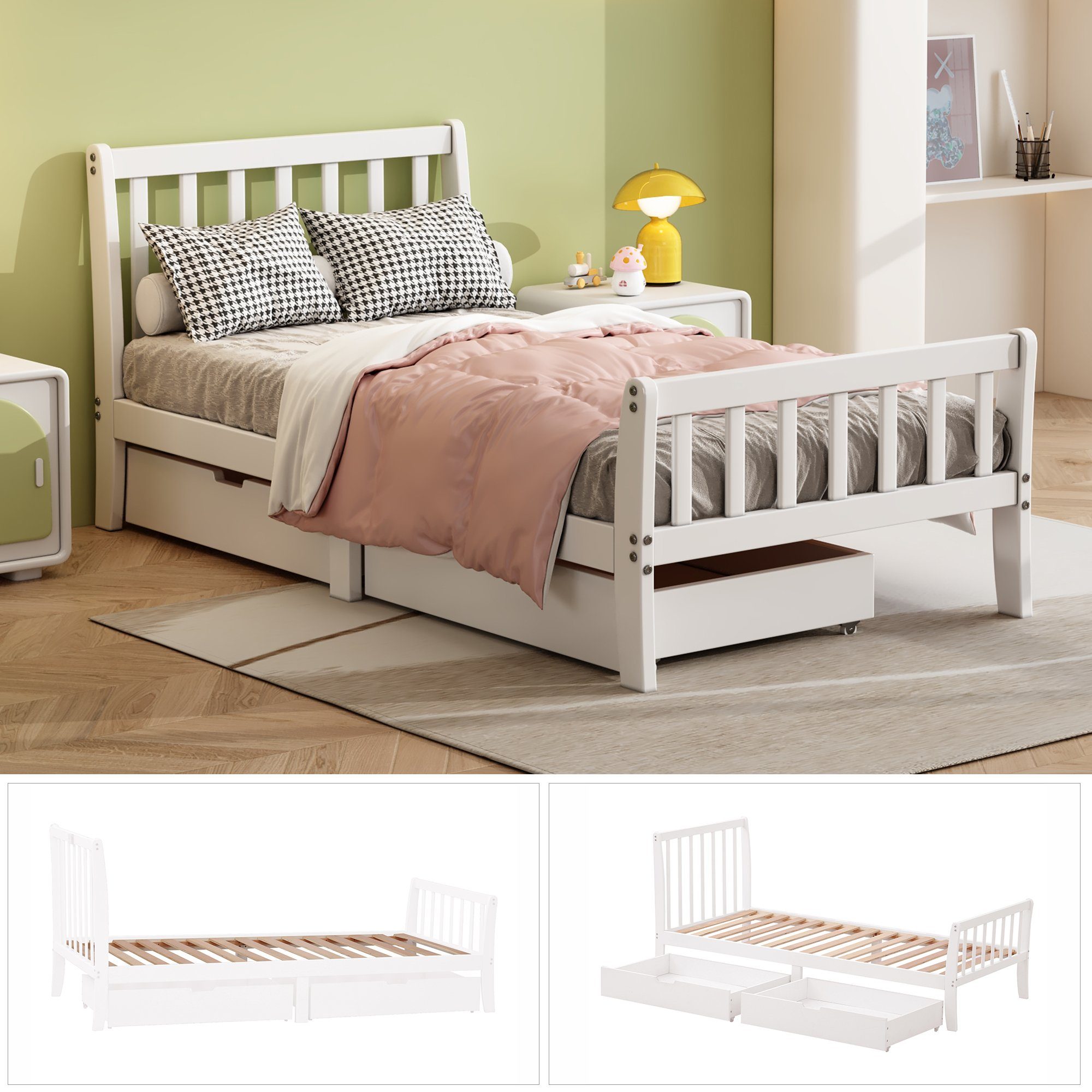 HAUSS SPLOE Holzbett Holzbett Einzelbett Bettgestell Kinderbett Gästebett
