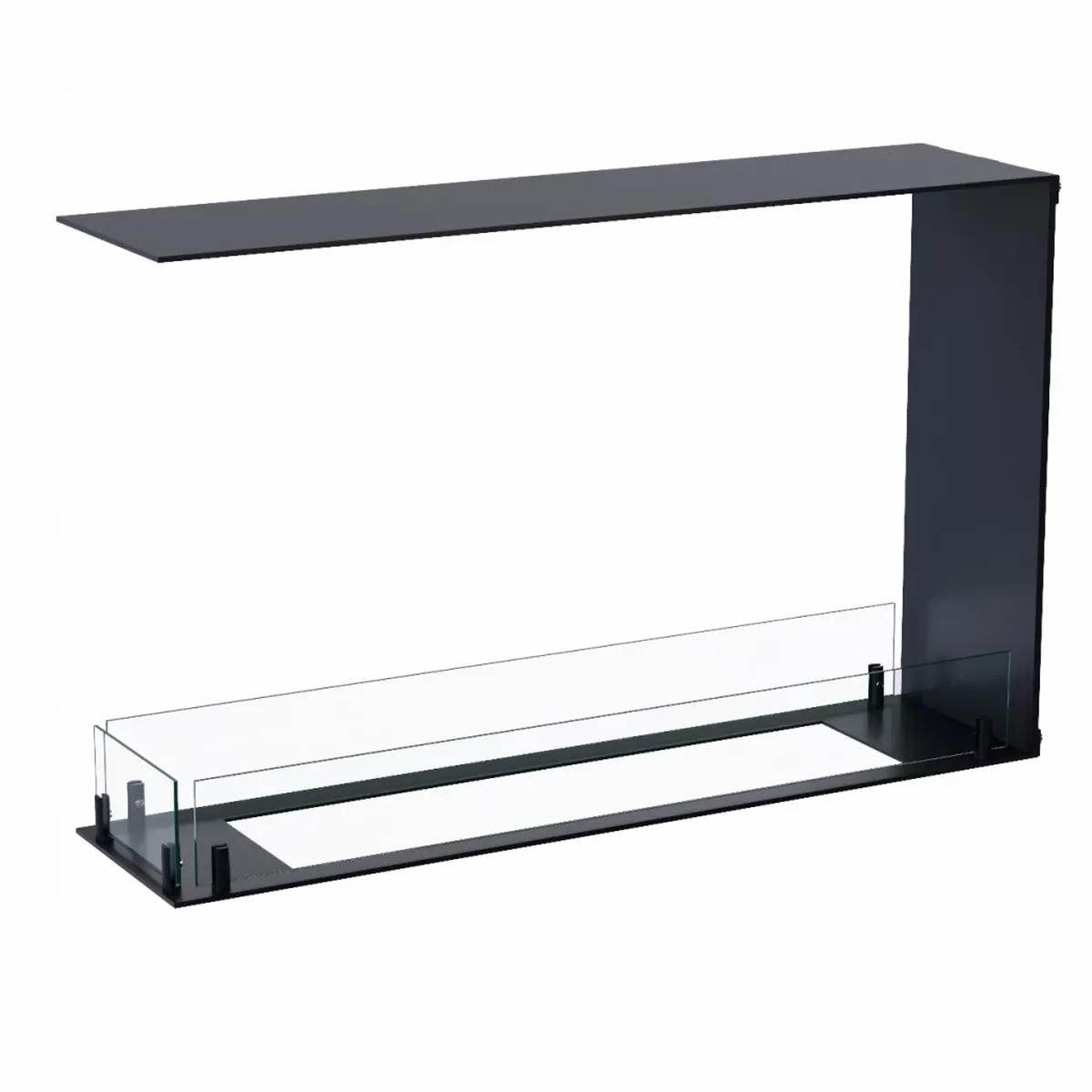 Foco Foco Raumteiler 800 Slim, Schwarz, 80x50x20 cm, Bioethanol-Einbaukamin, manueller Brenner, 7,5 Stunden Brenndauer, 3,3 kW.