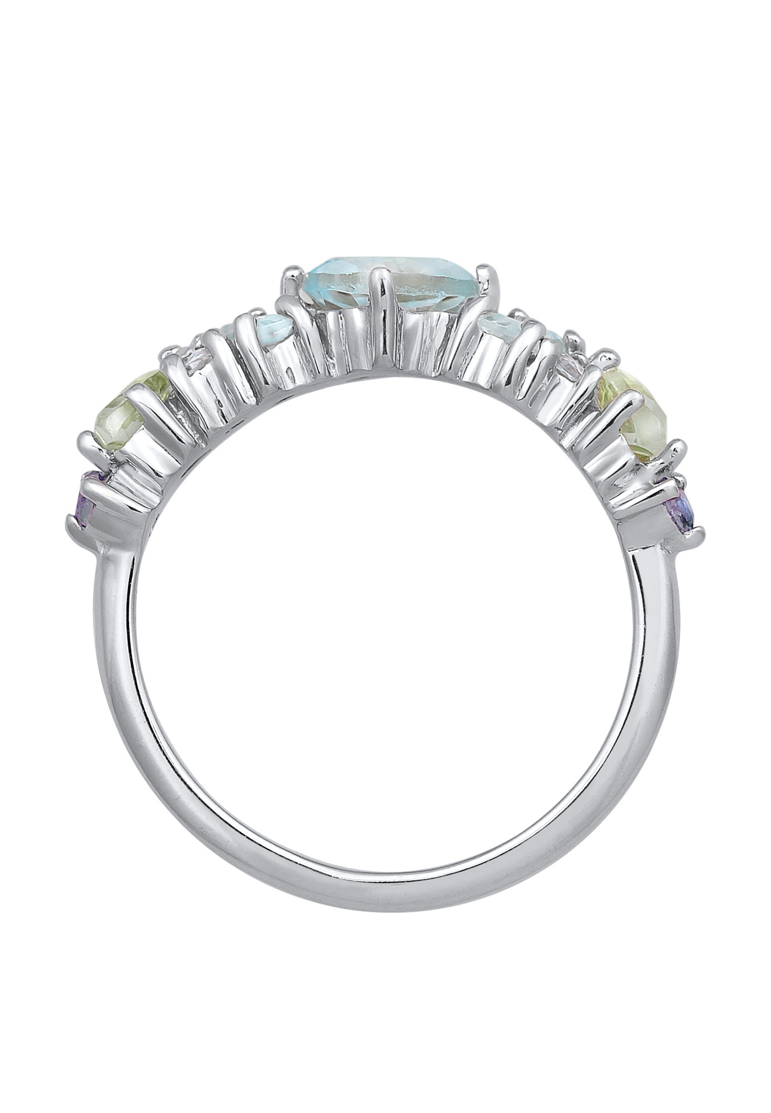 Anello da donna Elli PREMIUM Classic con topazio, pietra di luna e ametista in argento sterling 925 placcato oro.