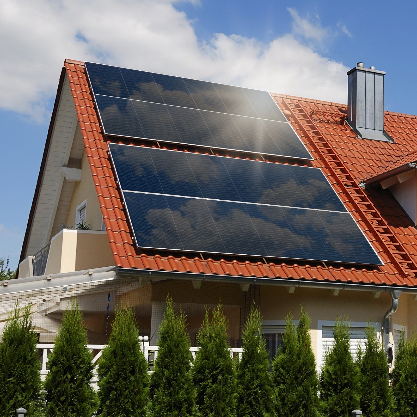 SUNNIVA Solaranlage Balkonkraftwerk 830W, 800,00 W, Monokristallin, (HOYMILES Wechselrichter (drosselbar auf 600W oder 800W), Solaranlage Komplettset mit 5m Anschlusskabel für Schuko Steckdose, Balkon Mini-PV Anlage mit WIFI APP und Stromerzeugung Me