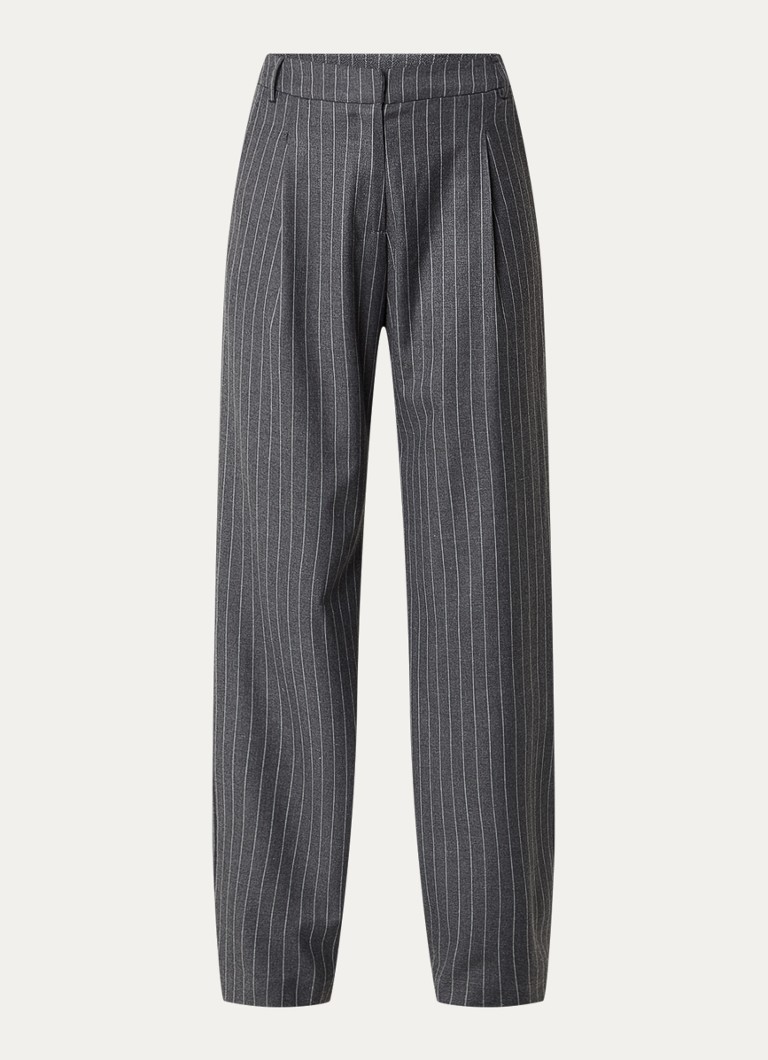 Pantalon Cara taille haute coupe large à fines rayures alchemist