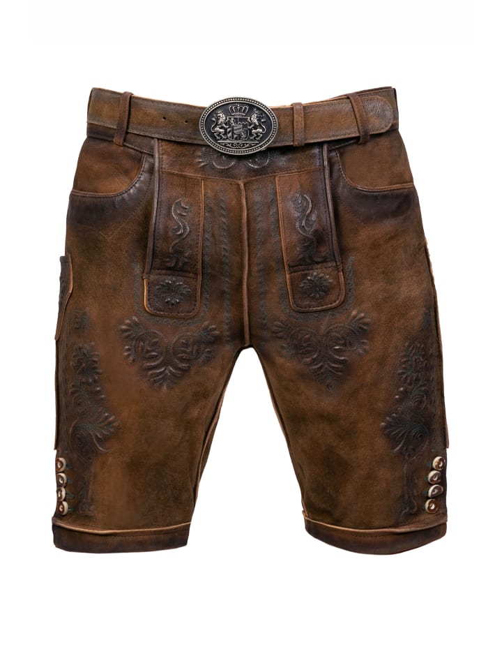 Edelnice Kurze Wildbock Lederhose Jan in dunkelbraun günstig kaufen