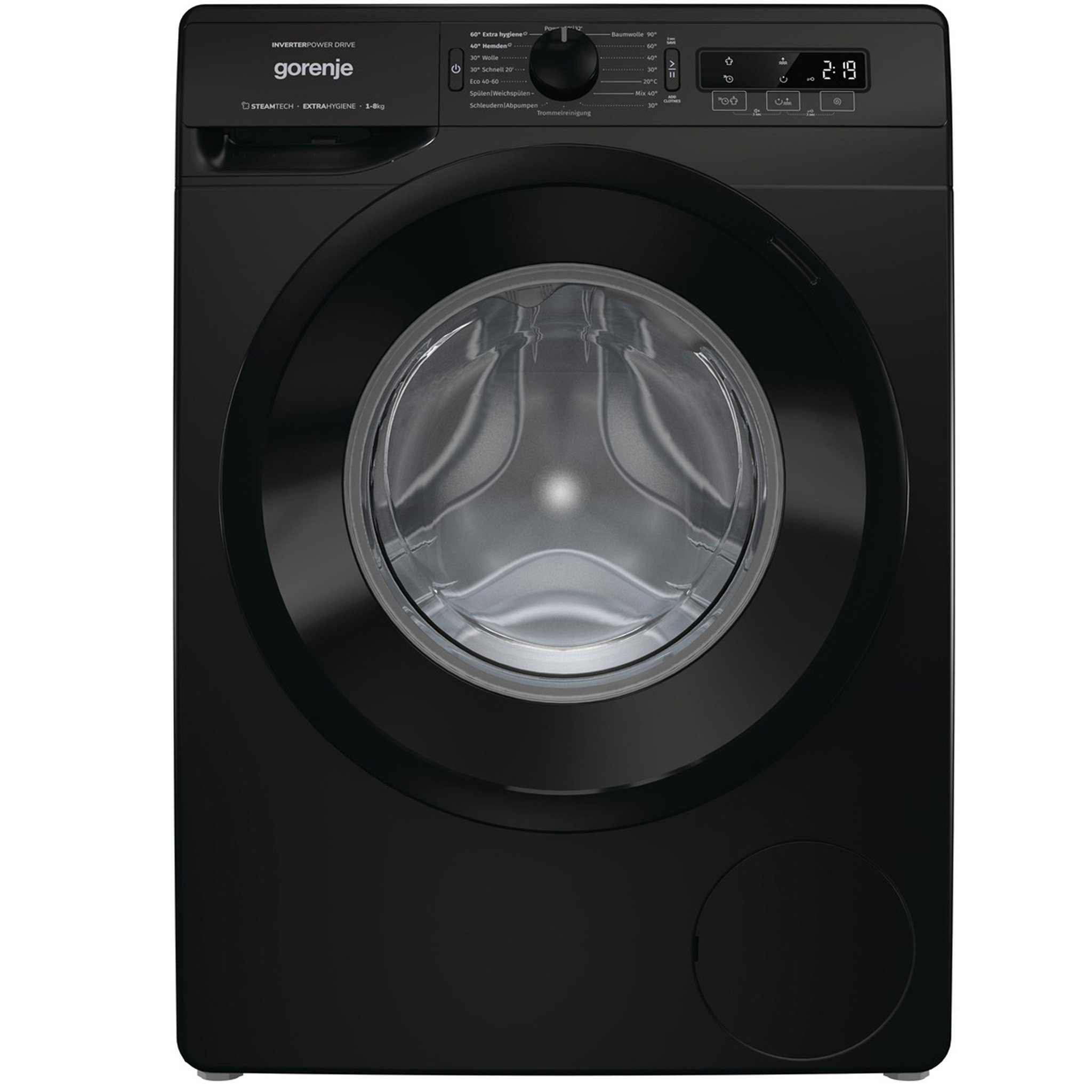 GORENJE Waschmaschine WNPI84APSB, 8,00 kg, 1400 U/min, AquaStop, LED Display, 16 Programme