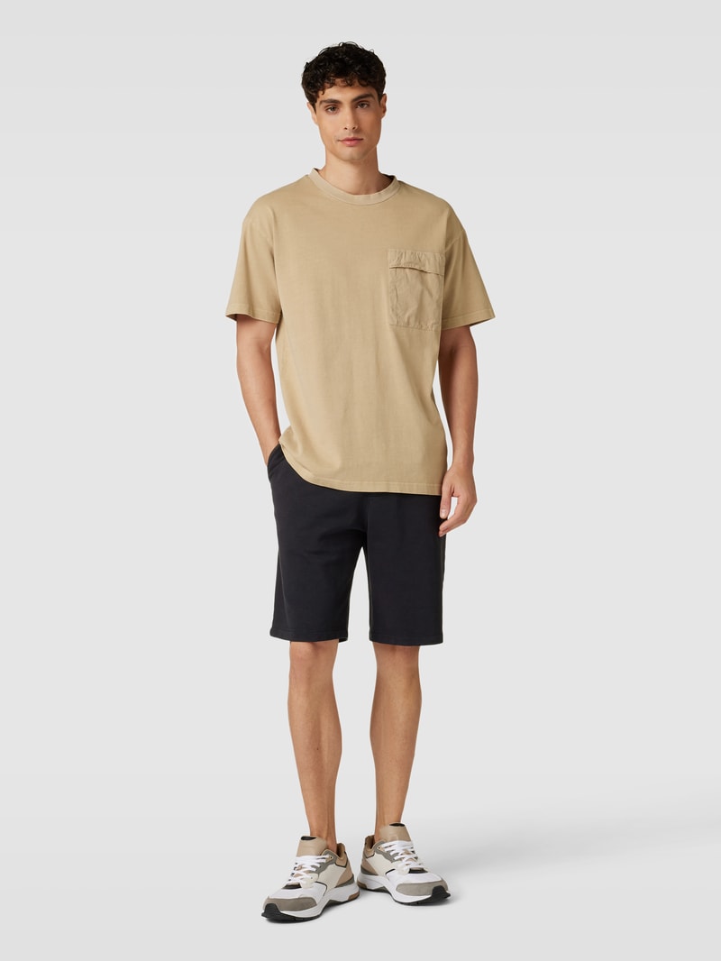 Sweatshorts mit Tunnelzug Modell 'Washer' in schwarz