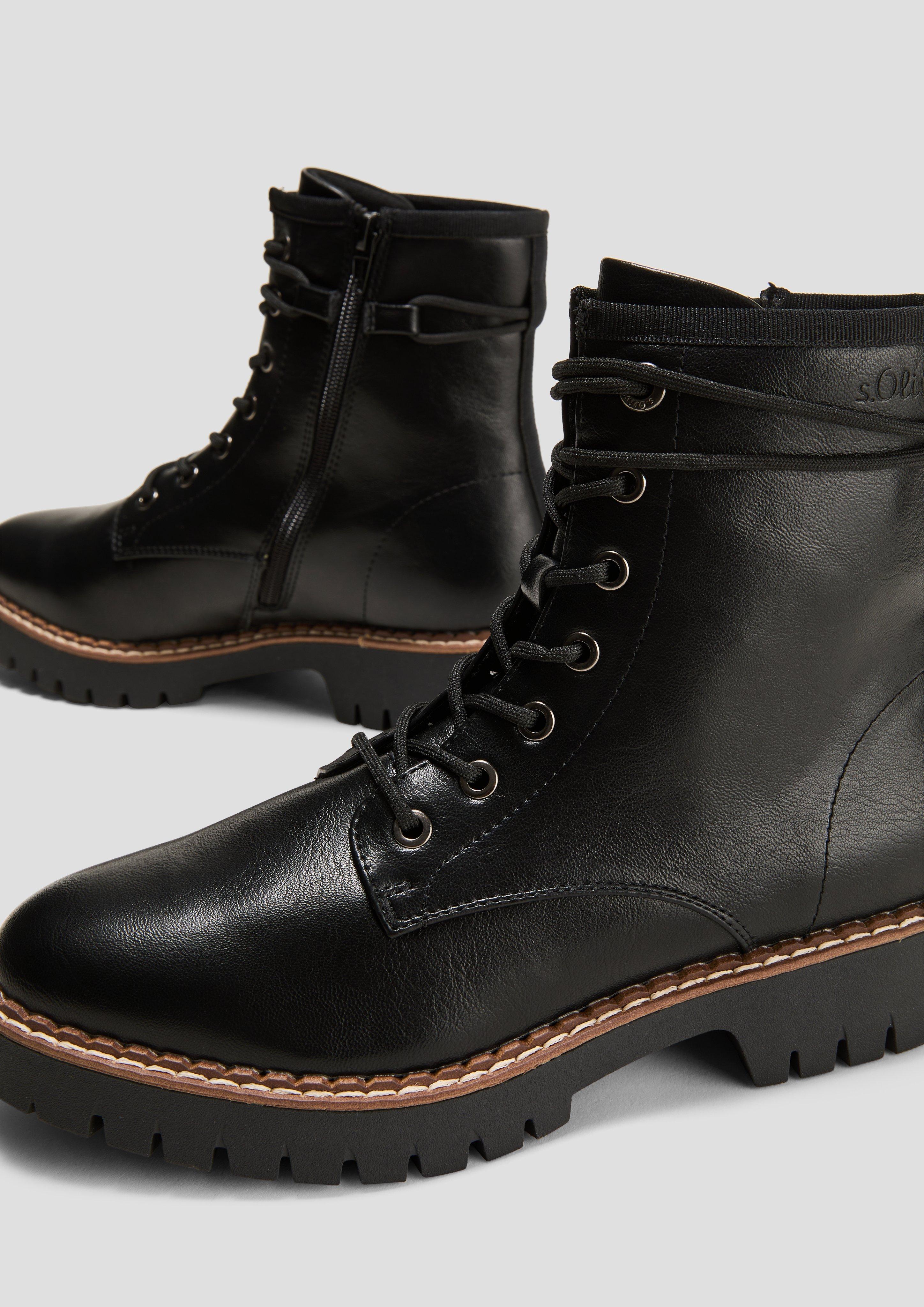 Schnürstiefel in Leder-Optik  6008284-001