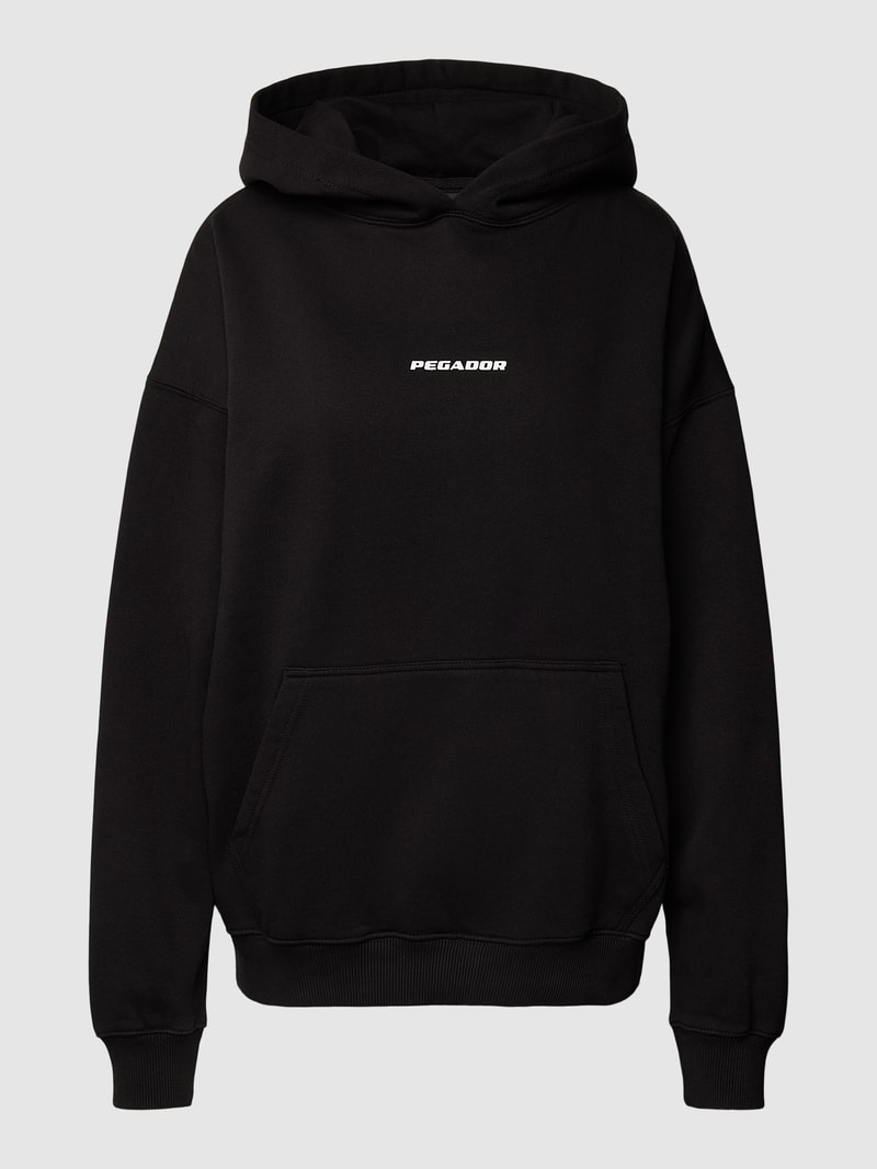 Oversized Hoodie mit Label-Print Modell 'CULLA' in schwarz