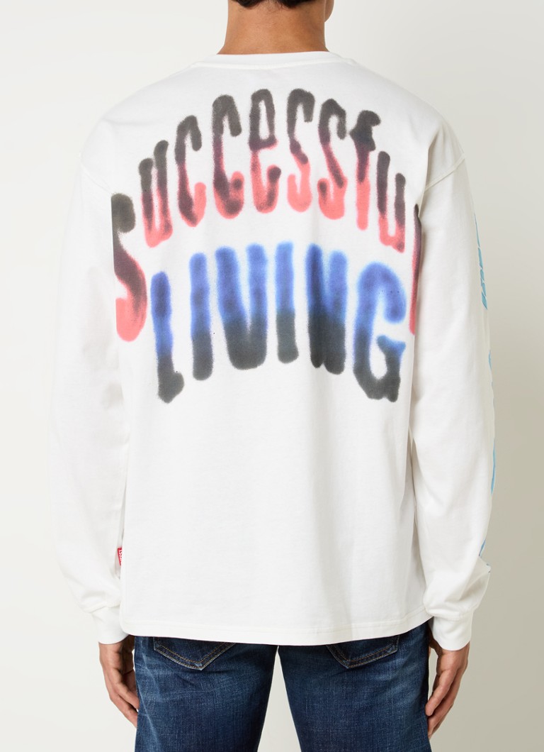 T-shirt a maniche lunghe Diesel T-Boxt-Ls-Q15 con logo e stampa sul retro.