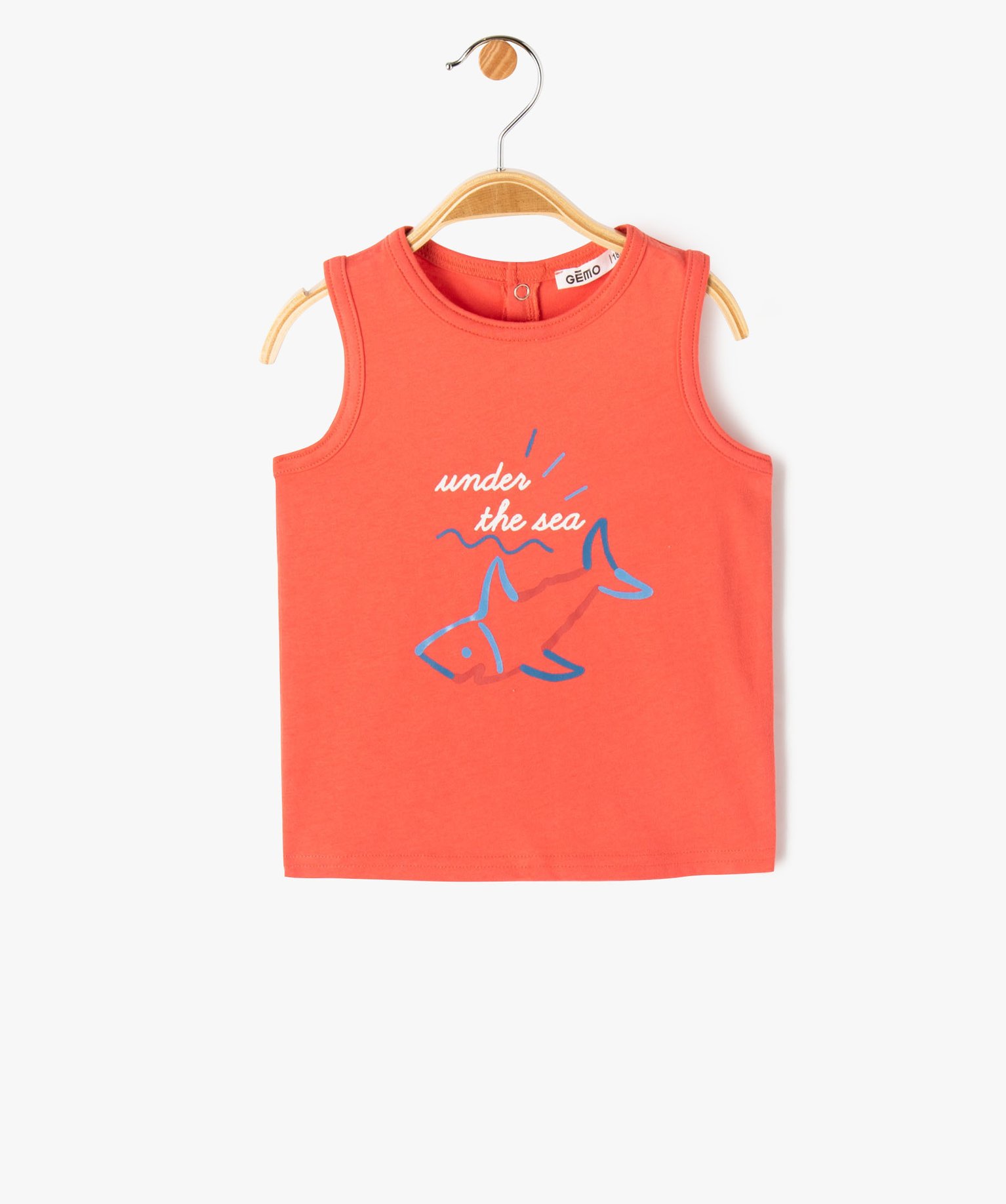 Débardeur en coton avec broderie bébé Garçon rouge | GEMO