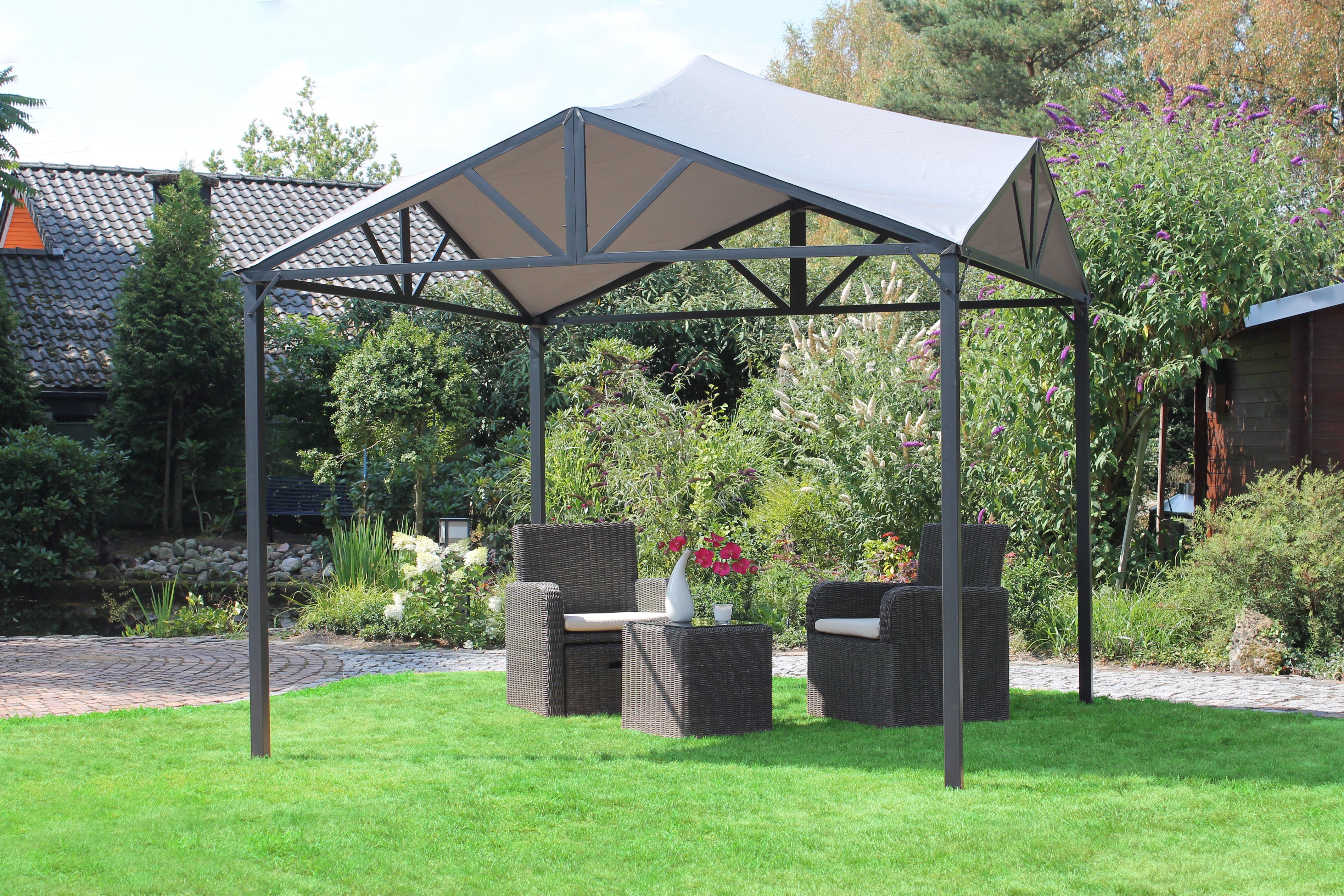 Leco Pavillon Gartenpavillon Jule Designer Zelt Pavillion wetterfest, BxT: 300x300 cm