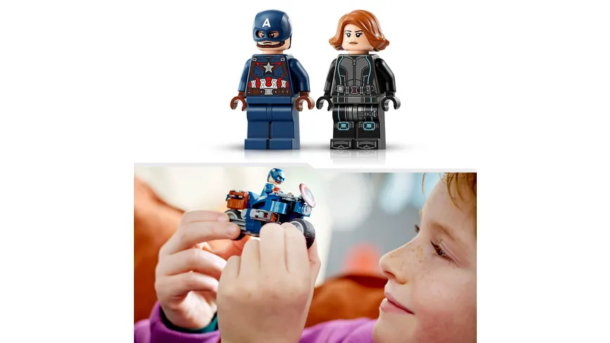 LEGO Marvel 76260 Black Widows & Captain Americas Motorräder Spielzeug