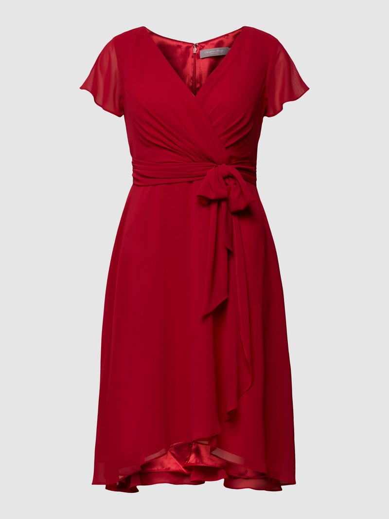 Cocktailkleid in Wickel-Optik in rot