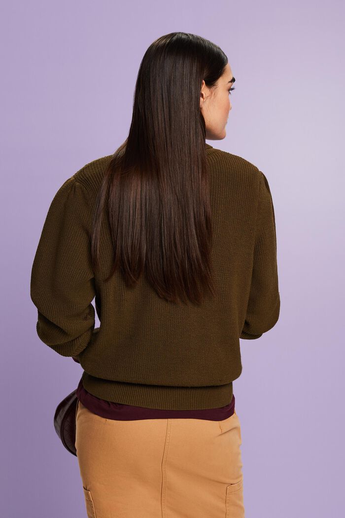Rippstrickpullover mit Rollkragen