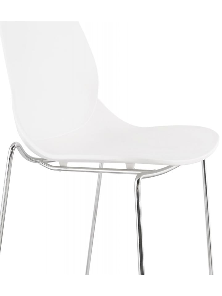 KADIMA DESIGN Barhocker mit Sitz 75 cm aus Metall Kunststoff, Zeitgenössisch in Weiß-Silber günstig kaufen onesize