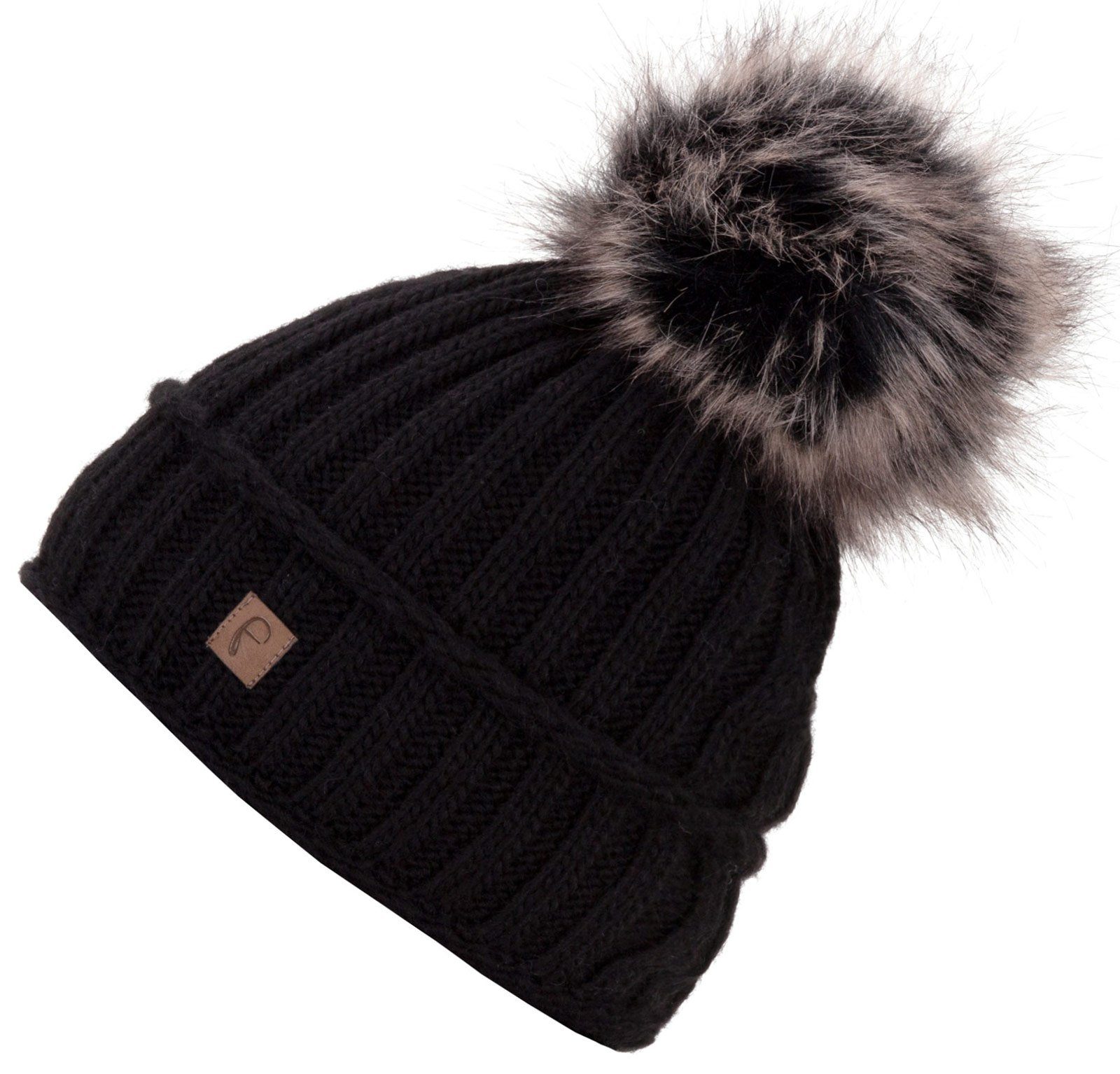 Faera Bommelmütze Gefütterte Wintermütze Damen Herren Mütze Beanie Haube Strickmütze