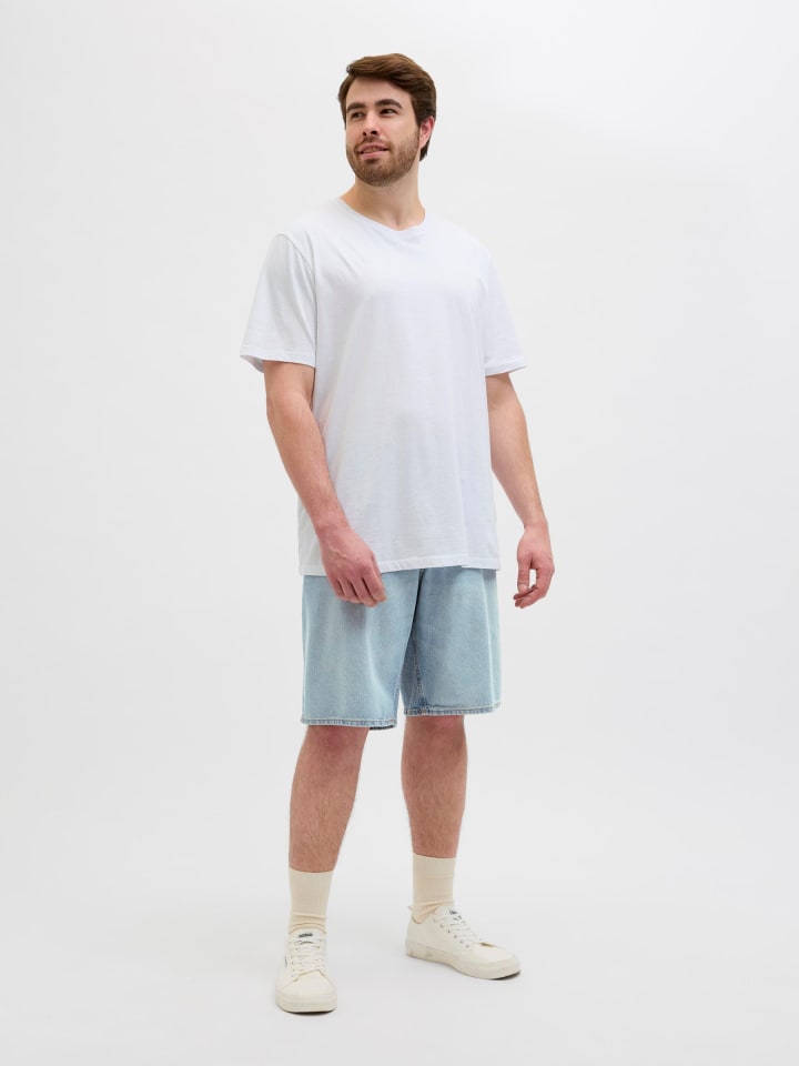 JACK & JONES PLUS Jeans-Shorts in Blue Denim günstig kaufen