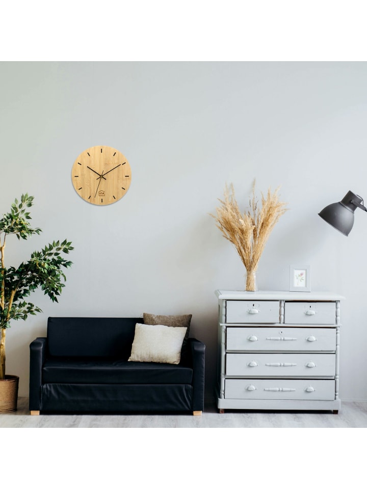 UNUS Wanduhr Wand-Uhr in Natur günstig kaufen 30 cm