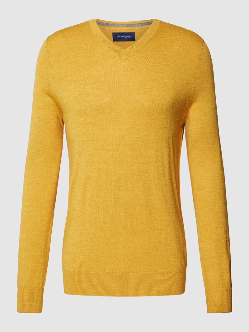Strickpullover in gelb meliert