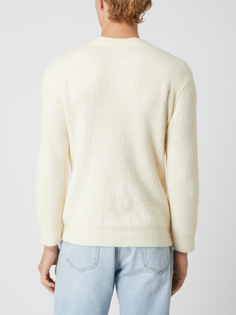 Pullover mit Woll-Anteil Modell 'Unid' in offwhite