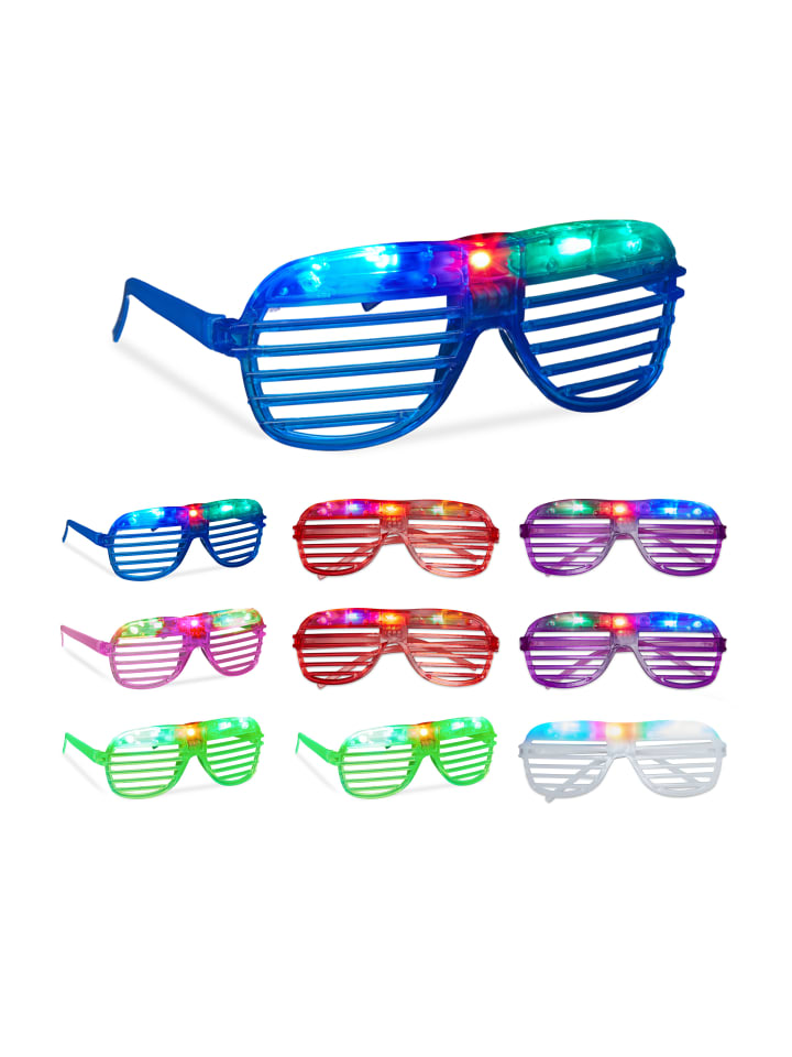 relaxdays 10 x LED Brille in Bunt günstig kaufen onesize