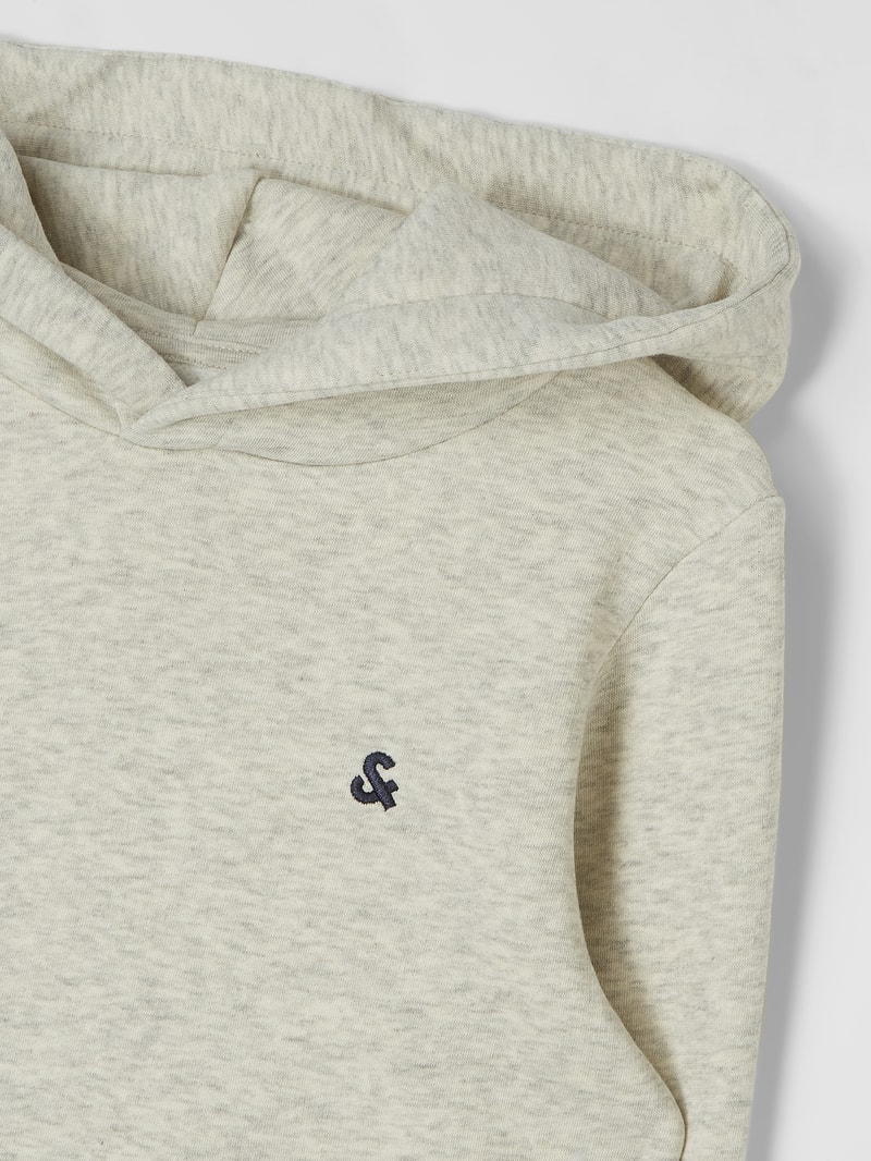 Hoodie mit Känguru-Tasche Modell 'Star' in offwhite meliert