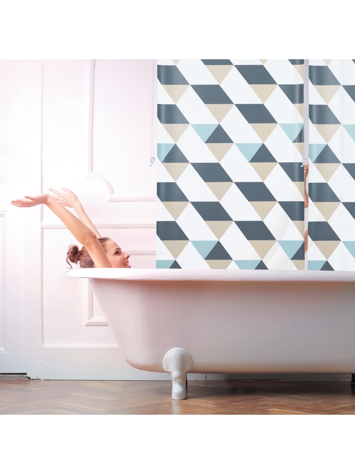 relaxdays Duschrollo Triangle in Bunt - (B)80 x (H)240 cm günstig kaufen onesize