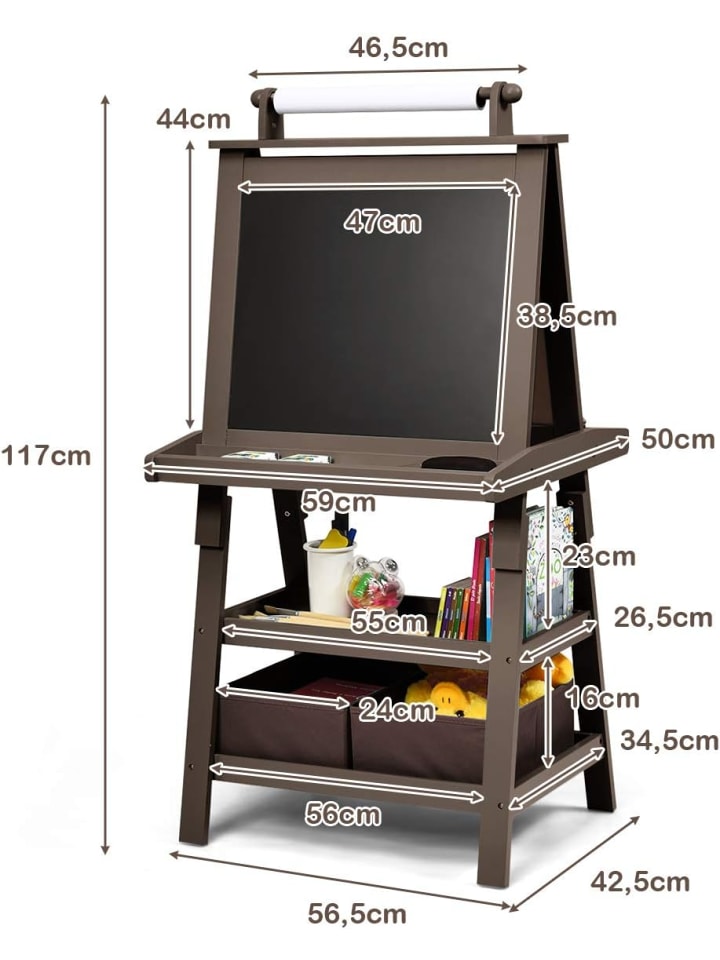 COSTWAY 3 in 1 Staffelei in Braun günstig kaufen 50 x 60 cm