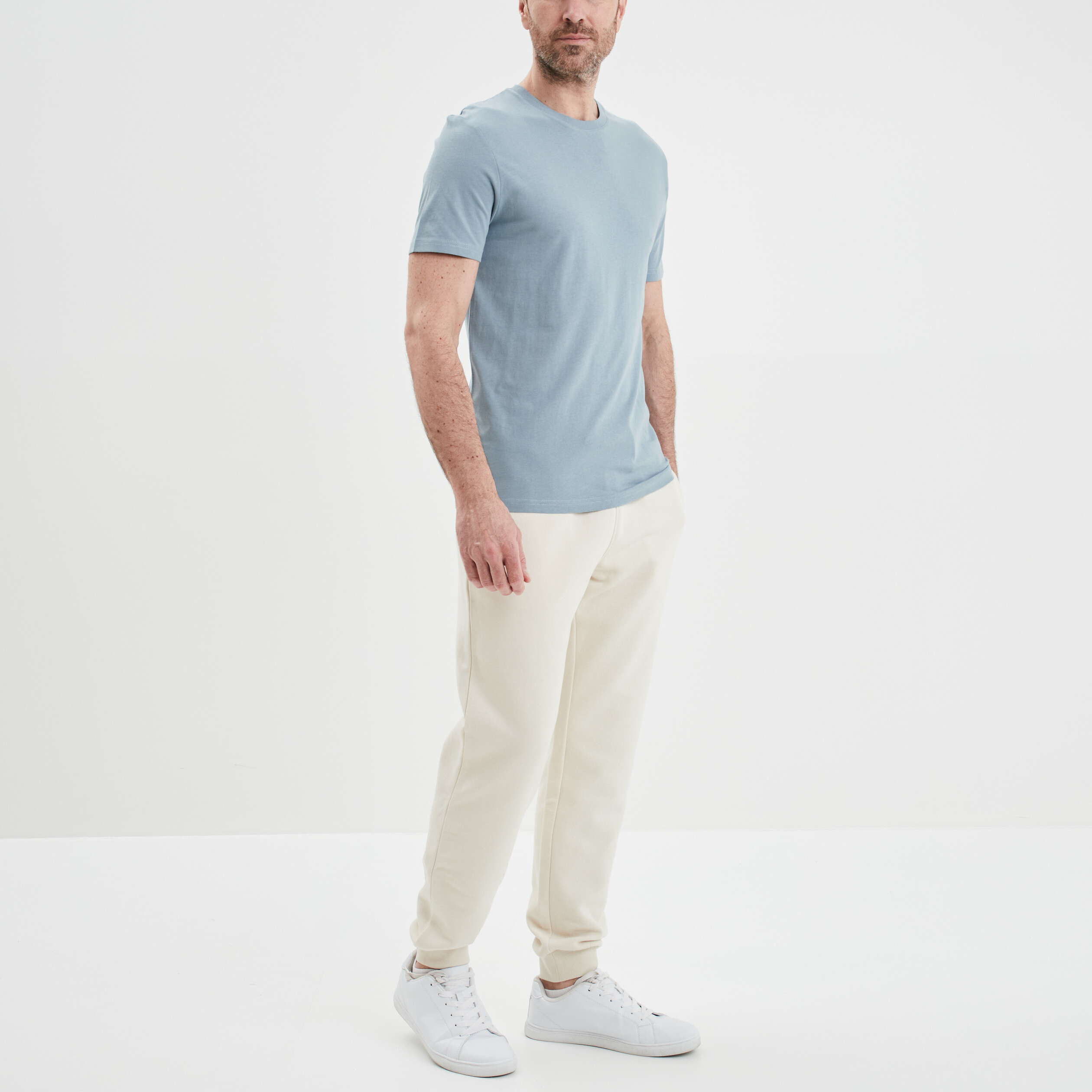 T-shirt en coton manches courtes gris homme | La Halle