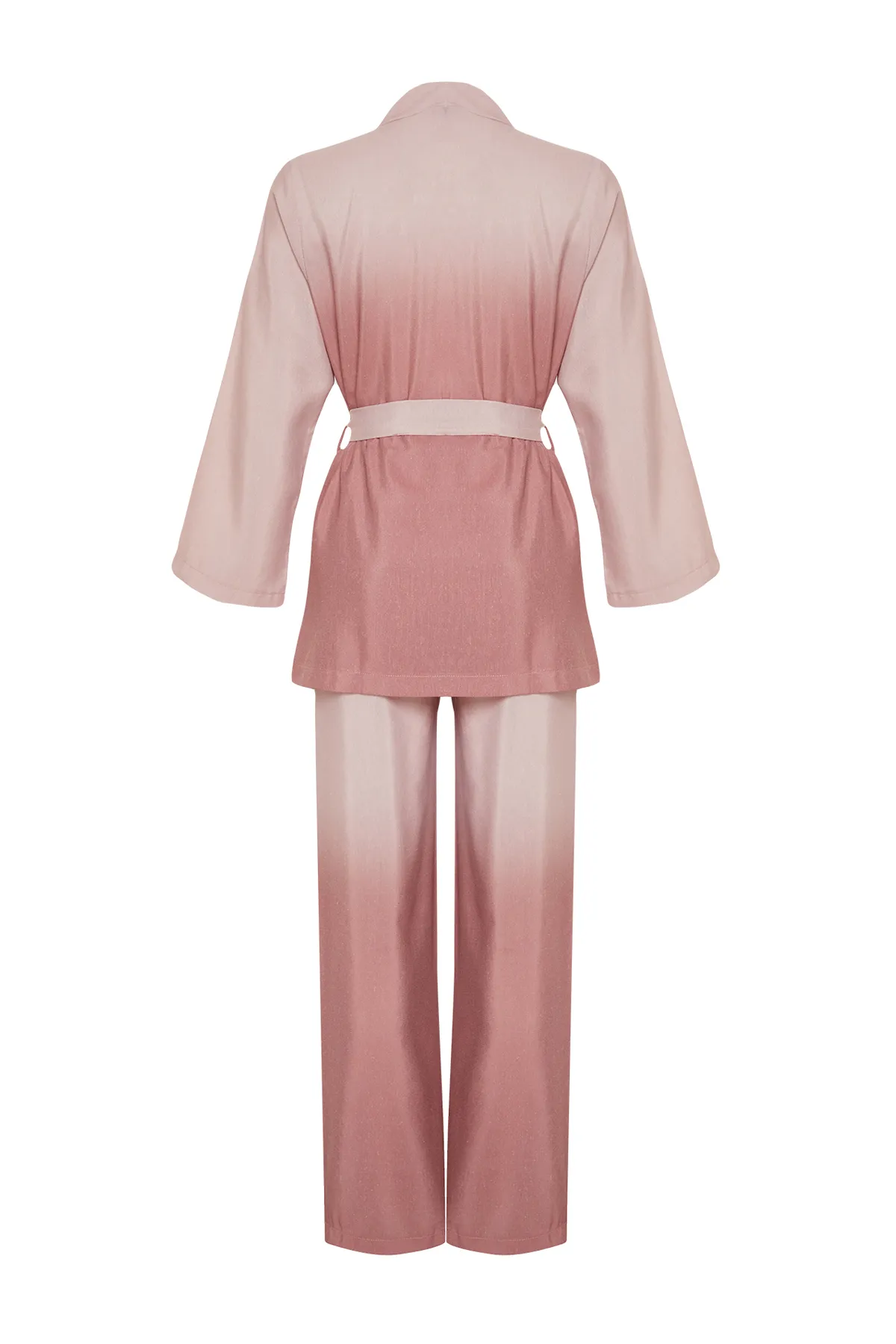 Trendyol Modest  Set aus gewebten Kimono-Hosen und Oberteilen in Lila in Leinenoptik TCTSS24US00025